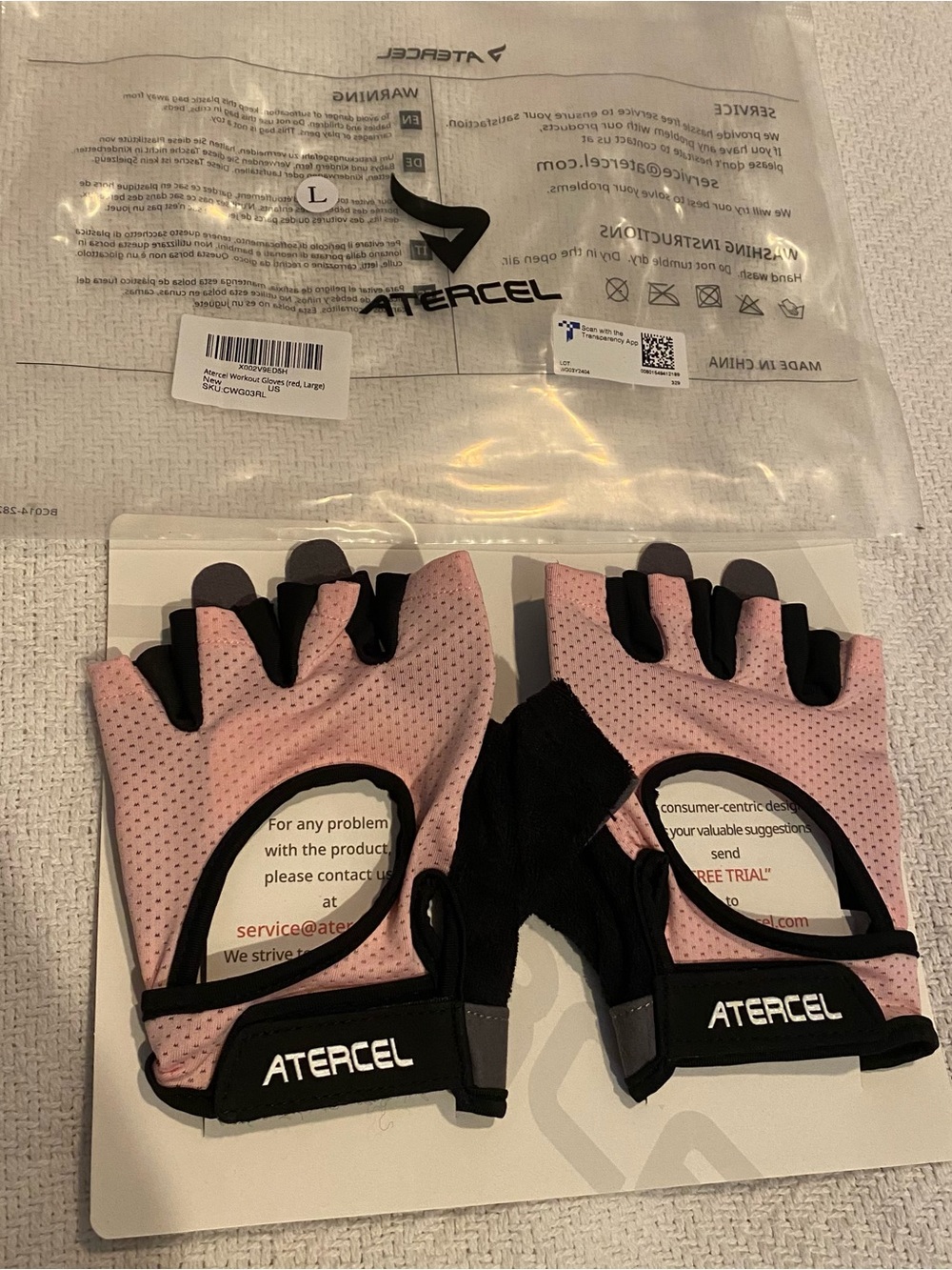 Women's Pink Fingerless Workout Gloves Wrist Strap ⚡️Brand New